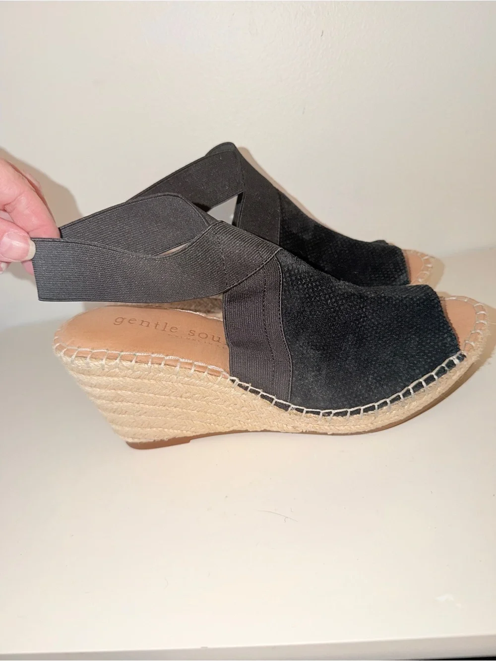 gentle souls black espadrille